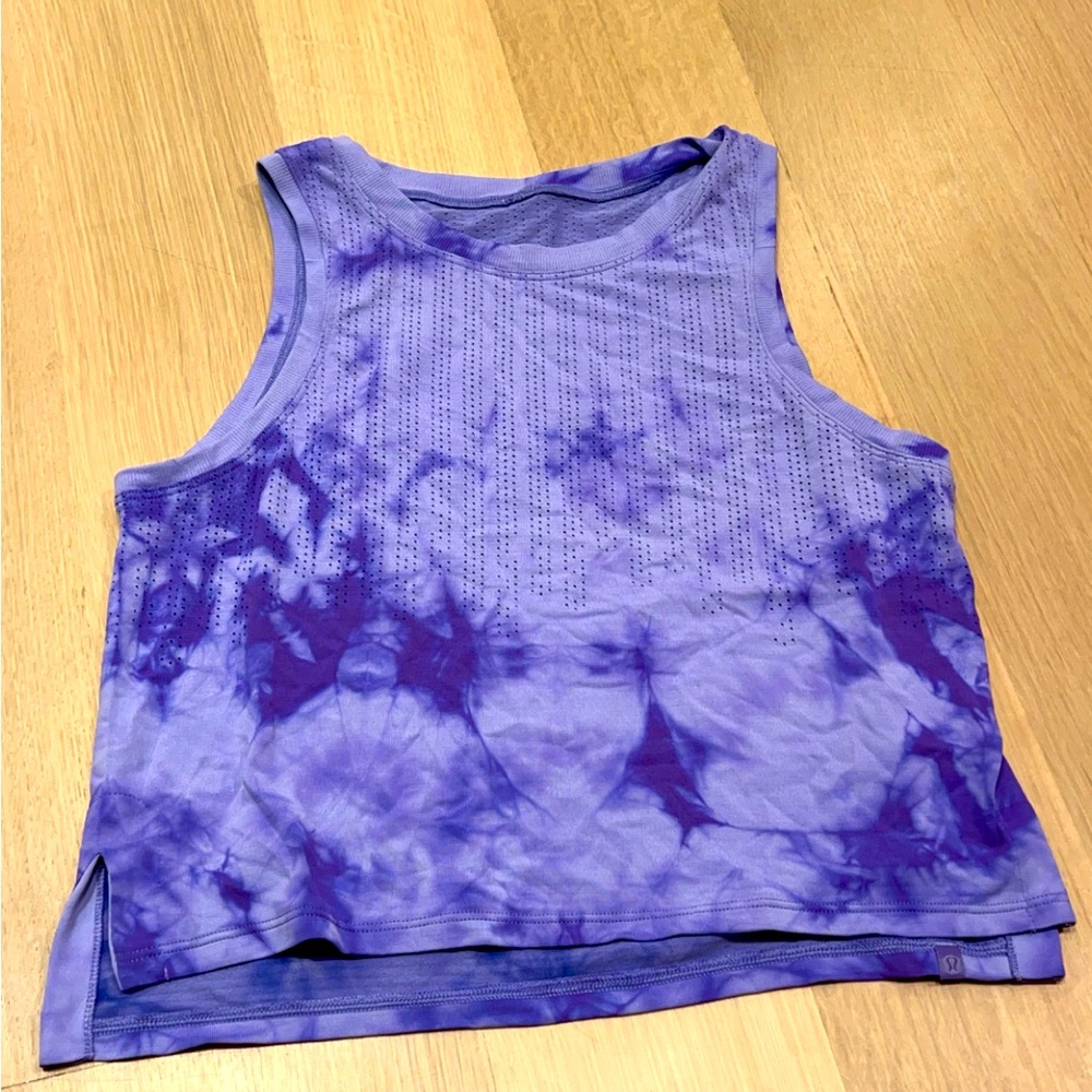 Lululemon train to be tank in purple tie die! Size 2!